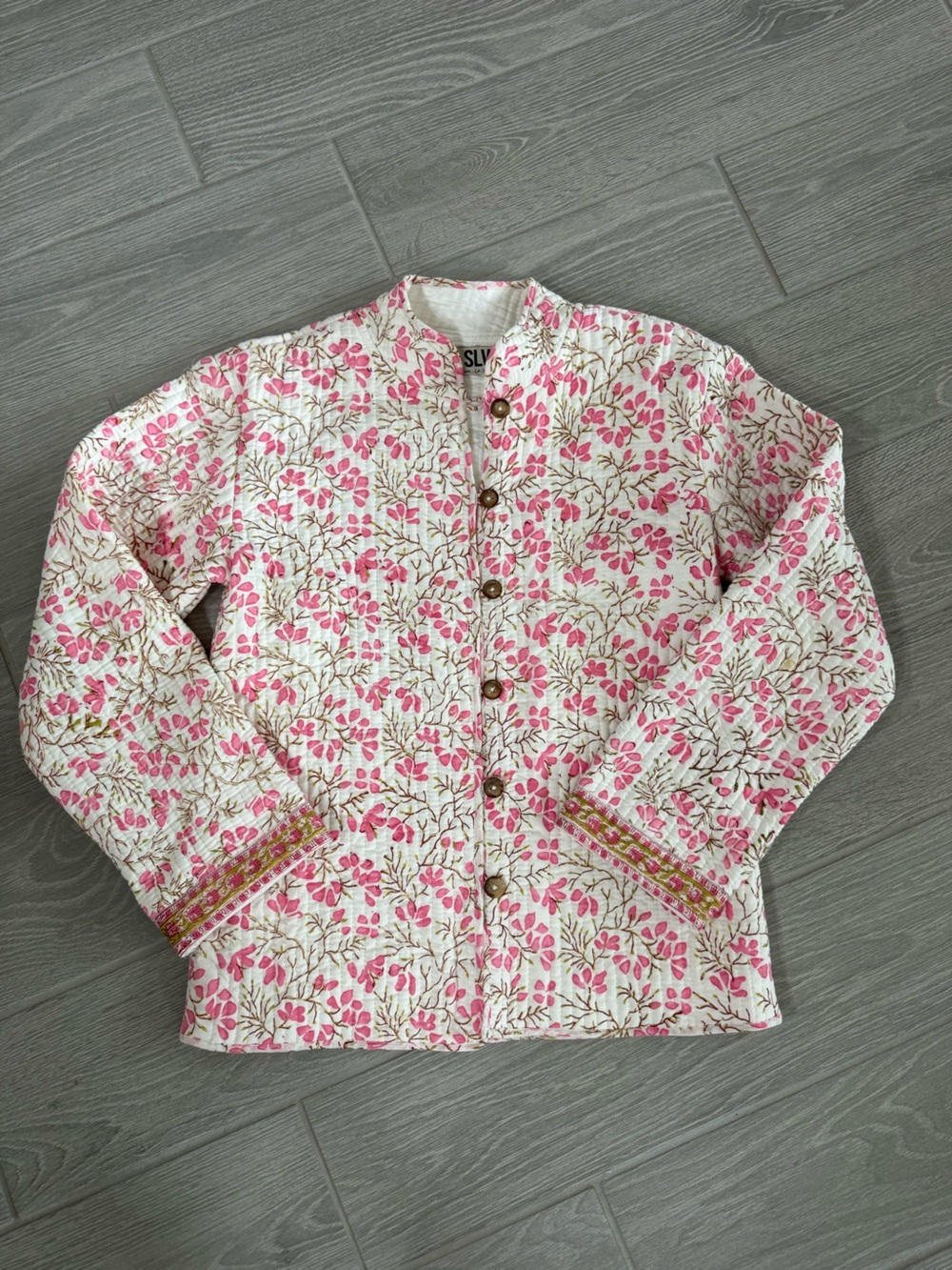 SUR LA VAGUE Pink Flower Carpet Jacket One Size VGUC - Picture 5 of 10